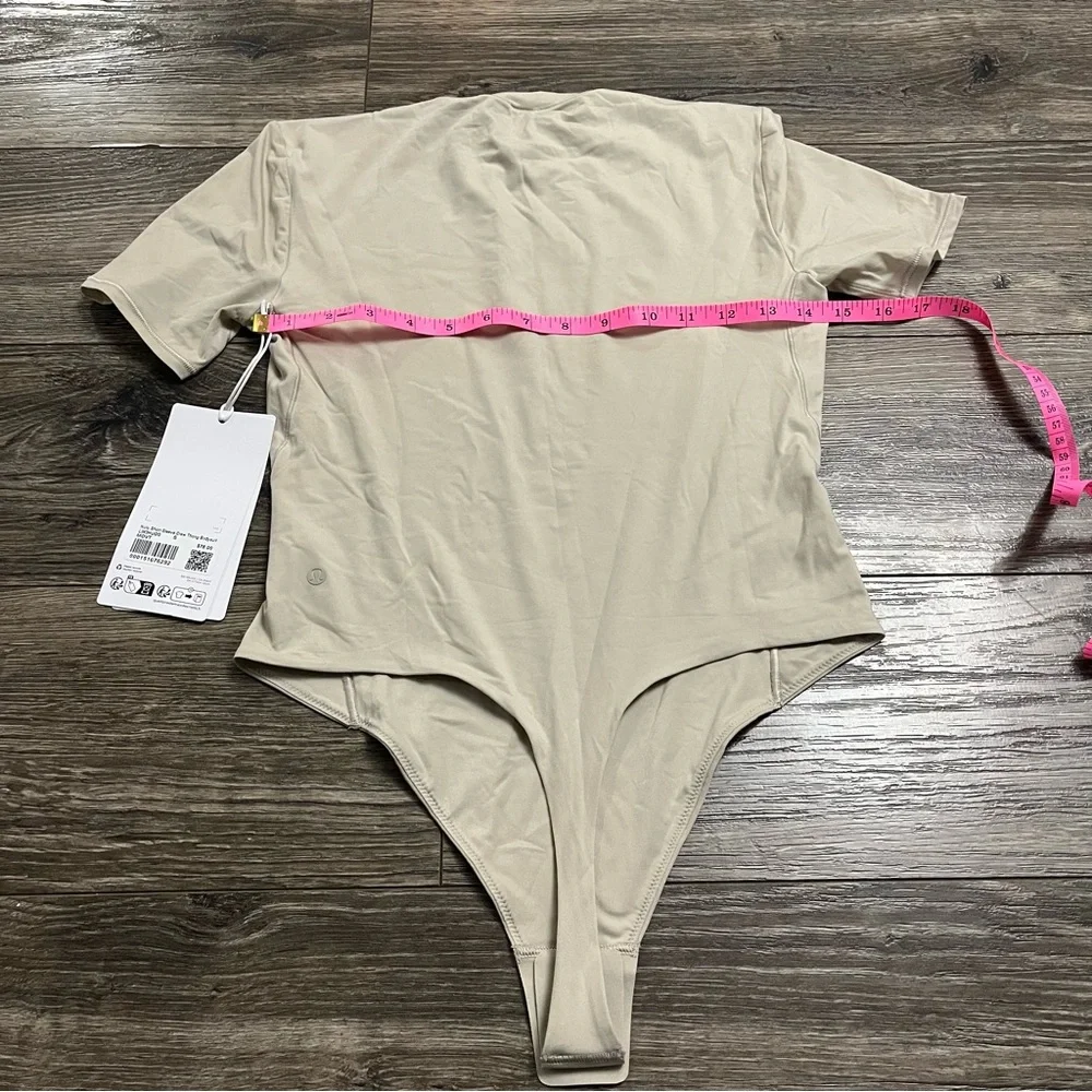NWT Lululemon Wundermost Nulu Short-Sleeve Crew Thong Bodysuit Mojave Tan S